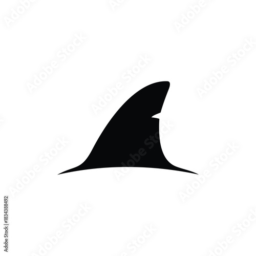 Shark fin silhouette icon vector flat design.