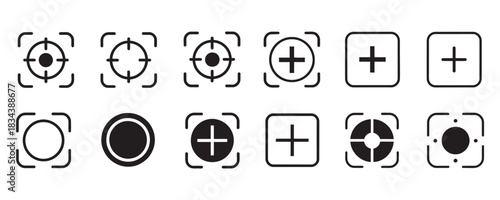 Modern target vector icon set, perfect for highlighting features and adding visual interest to your next project or design template