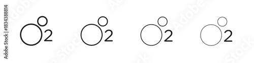 Oxygen O2 icon, Set vector logo design templates,