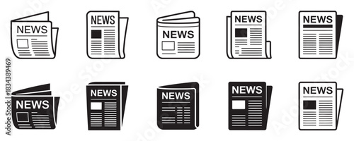 Stay informed with modern newspaper icons for your website and app design today showing current events and breaking news updates