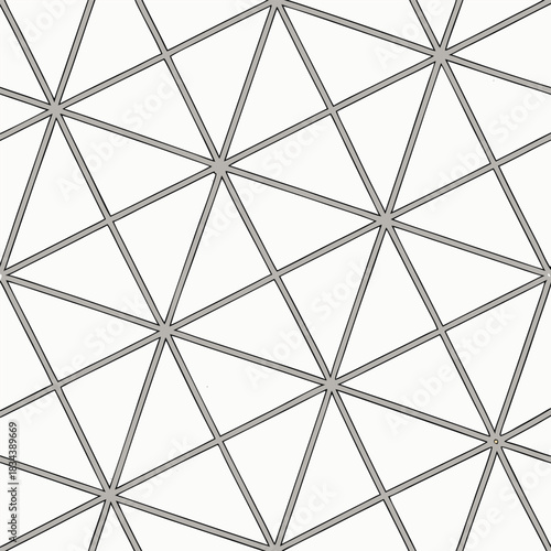 Geometric pattern of interconnected triangles with gray lines and white fill Keywords: geometric, pattern, triangle, interconnected, grid, network