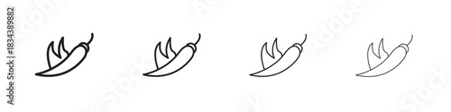 Pepper hot icon, Set vector logo design templates,