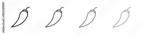 Pepper icon, Set vector logo design templates,