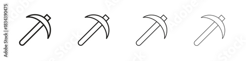 Pickaxe icon, Set vector logo design templates,