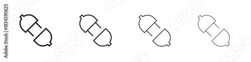 Plug connection icon, Set vector logo design templates,