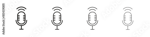 Podcast icon, Set vector logo design templates,