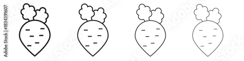 Radish icon, Set vector logo design templates,