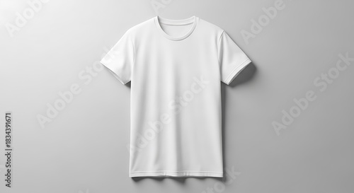 Wallpaper Mural Blank white tshirt mockup on a light gray background, perfect for custom design presentation and apparel branding Torontodigital.ca