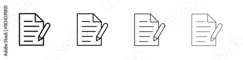 Registration paper icon, Set vector logo design templates,