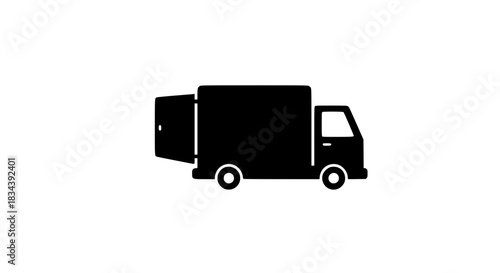 Small truck with an open door