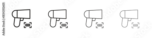 Scanner gun icon, Set vector logo design templates,