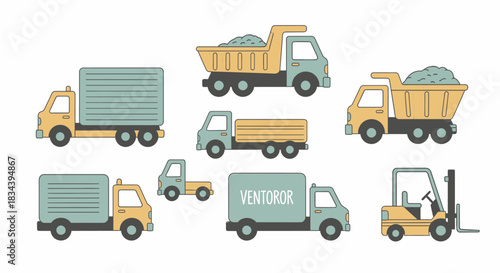 Collection of Flat Design Transportation Vehicle Illustrations for Various Purposes