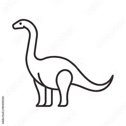 Simple outline of a long necked dinosaur