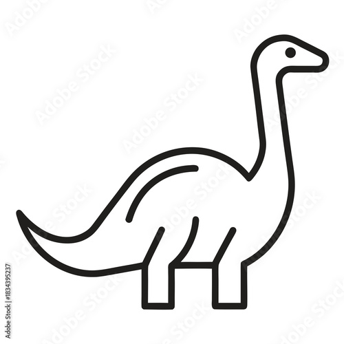 Simple line art icon of a brontosaurus dinosaur