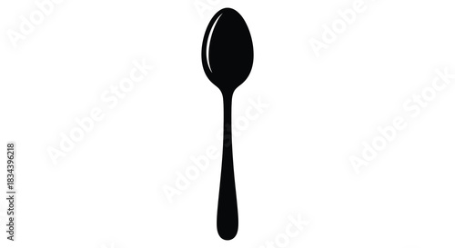 Elegant spoon silhouette on white background for culinary and design projects silhouette