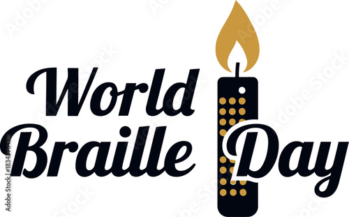 Illuminating world braille day with a symbolic candle representing knowledge and accessibility for the visually impaired