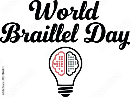 World braille day celebration with a lightbulb symbolizing knowledge and innovation for visually impaired individuals