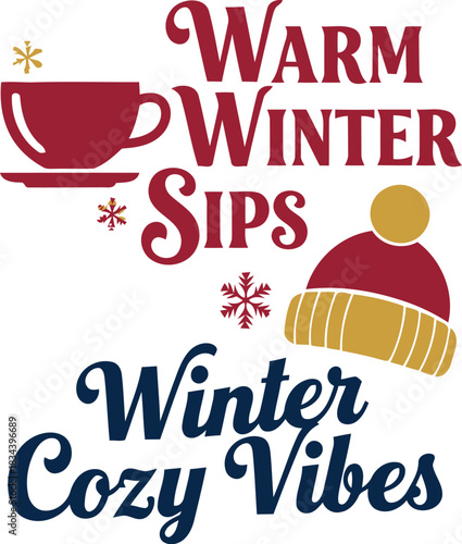 Cozy winter vibes with warm sips and festive elements celebrating the cold season