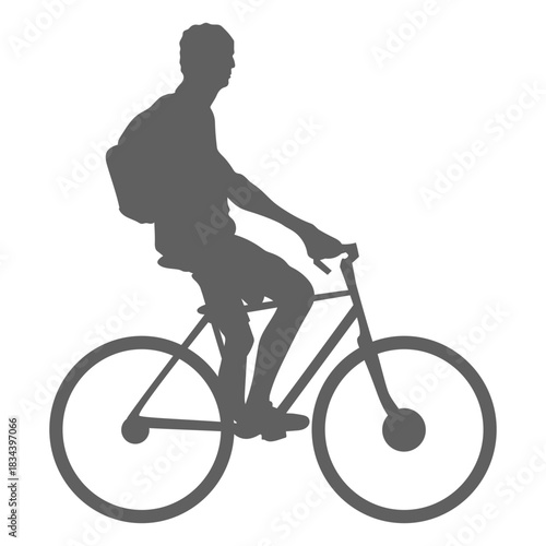 Idle cyclist silhouette