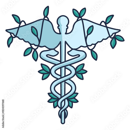 Hospital snake staff caduceus symbol