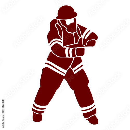 Mask firefighter silhouette