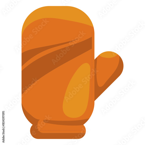 Oven mitt orange flat