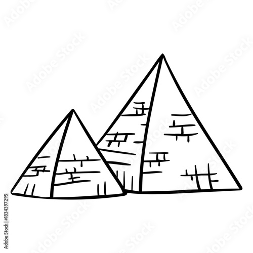 Hand drawn egypt pyramid symbol stroke