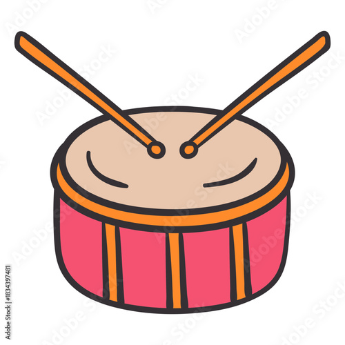 Drum colorful hand drawn