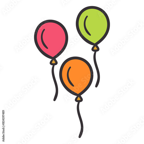 Hand drawn balloons colorful