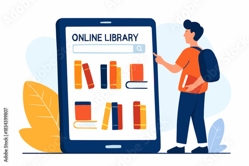 Online Digital Library Vector