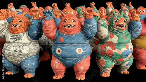 Colorful Clay Figures: Handmade Whimsical Monster Sculptures and Imaginative Collectible Art Toys