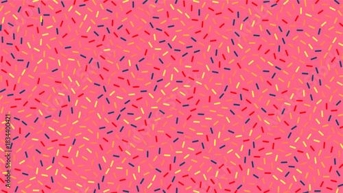 Donut sprinkle rainbow vector seamless background. Confetti cake icing glaze. Ice cream Birthday party pattern. illustration eps 10