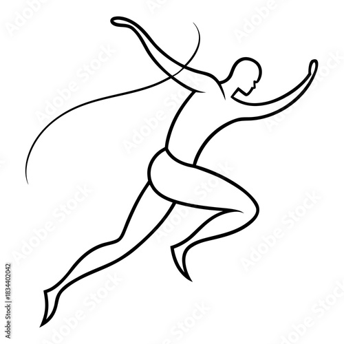 Abstract line art of a runner in motion