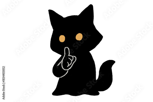 Mysterious Fox Silhouette. Cute doodle silhouette of a mysterious figure whose outline subtly forms a fox’s profile, glowing eyes