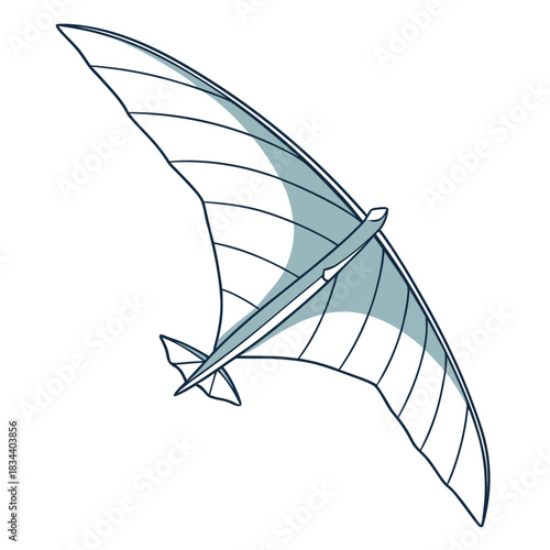  Soaring Serenity: A hang glider glides through the sky, its graceful lines cutting through the air, embodying freedom and adventure.