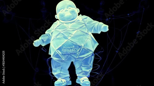 Cute 3D Baby Cartoon Character: Vibrant and Playful Digital Art Illustration for Nursery Decor and Imaginative Designs