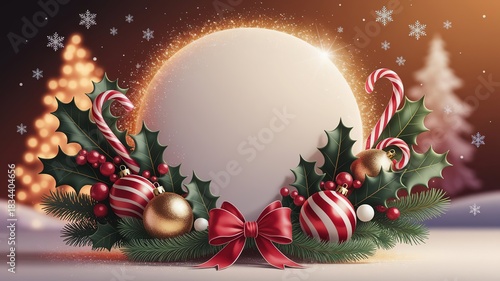 hires for Christmas background new year and presentation 16 9 size with items flower and decoration with gifts, accessories and colored balls 
