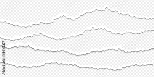 Realistic torn paper edges, vector illustration