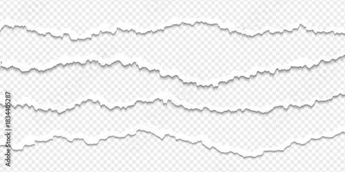 Realistic torn paper edges, vector illustration