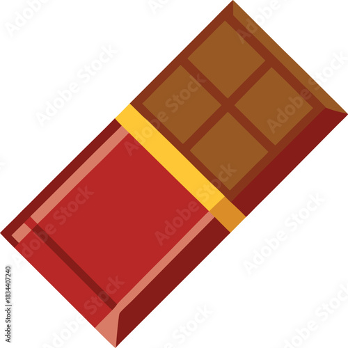 Delicious Chocolate Bar Vector Illustration.