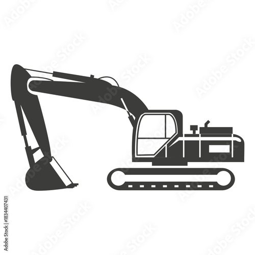 Bulldozer construction machine silhouette