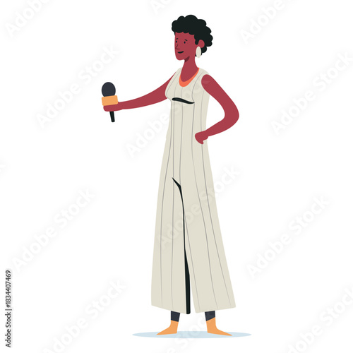 Character woman journalist illustration