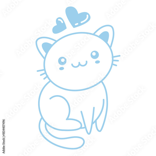 Cute cat hearts design