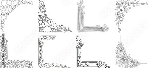 Massive Vector Corner Frames Mega Bundle | Ultimate Collection of Vintage, Floral, Art Deco, Celestial, and Royal Ornament Borders