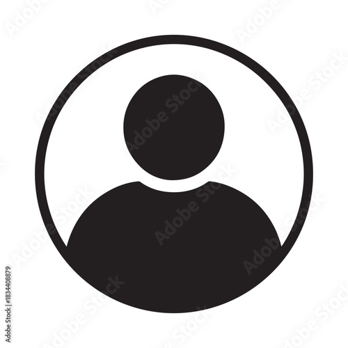 User Account Icon in a Circle for Profile and Personal Use