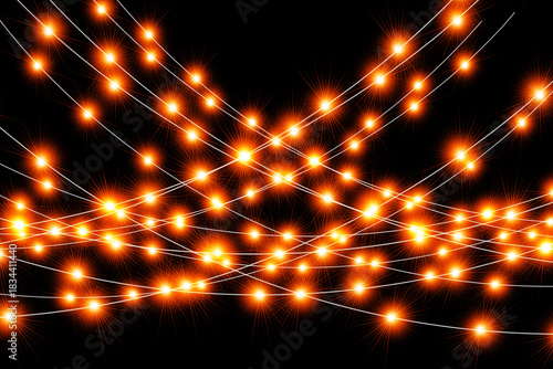 Christmas lights on a transparent background. Christmas light PNG. Christmas glowing garlands. For advertising invitations, web banners, postcards. Vector. Christmas decoration, LED lam
