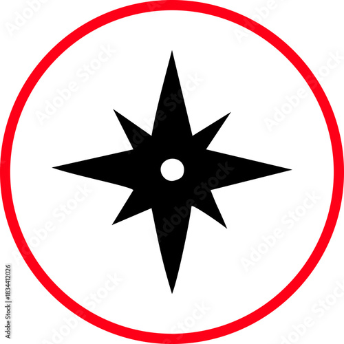 Compass simple icon. Compass symbol set. Wind rose icon. Vector illustration !