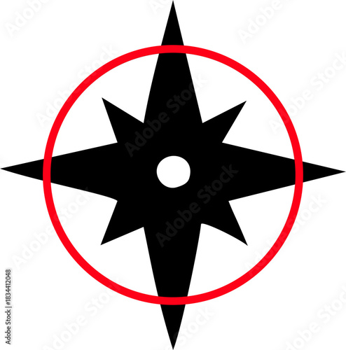 Compass simple icon. Compass symbol set. Wind rose icon. Vector illustration !