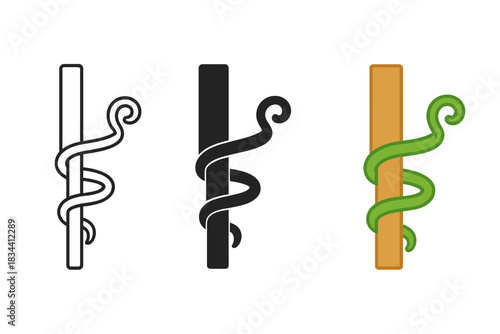 Vine Tendril Evolution. Vine tendril curling around support post symbolizing touch-based plant response, first in line style with
