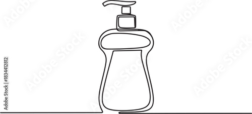 Mouthwash in one continuous line. One line drawing, minimalism. Vector illustration, outline simple style. one line Icon drawing